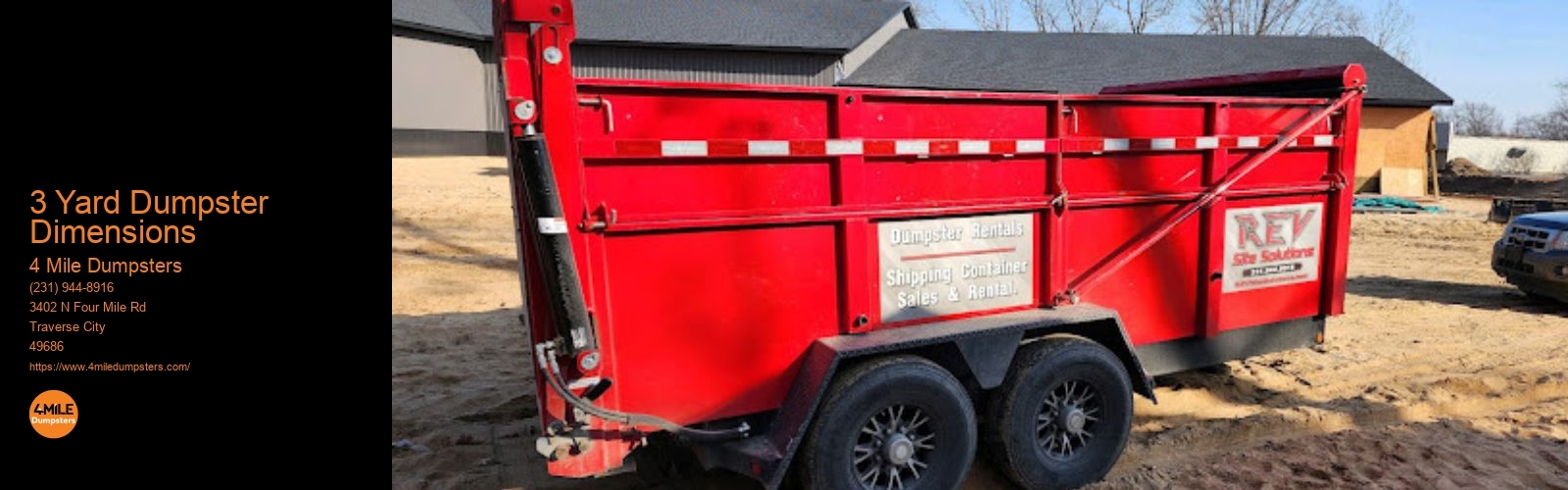 3 Yard Dumpster Dimensions