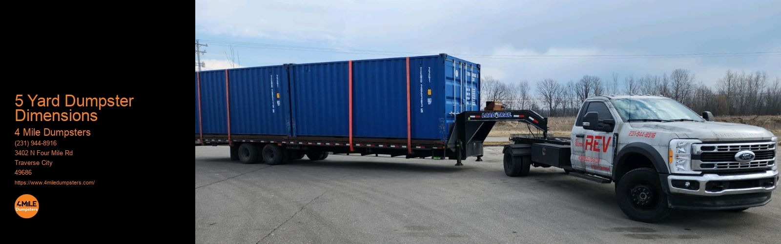 5 Yard Dumpster Dimensions